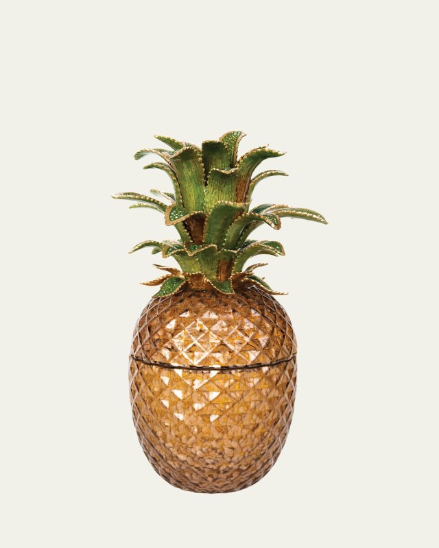 Palm Leaf Jeweled Glass Jar